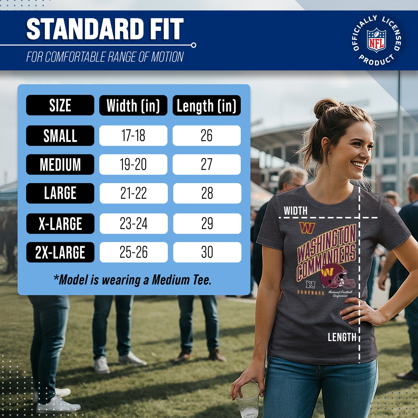 Washington Commanders NFL Womens Distressed Helmet Tag-Less Soft T-Shirt - Heather Charcoal