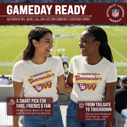 Washington Commanders NFL Womens Vintage Charm Tag-Less Soft T-Shirt - Birch