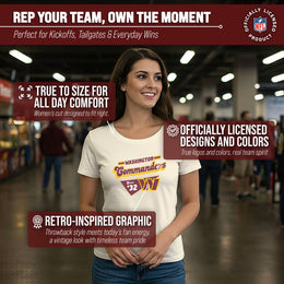 Washington Commanders NFL Womens Vintage Charm Tag-Less Soft T-Shirt - Birch