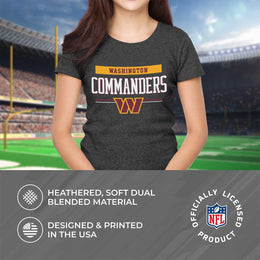 Washington Commanders NFL Women's Team Block Plus Sized Relaxed Fit T-Shirt - Charcoal