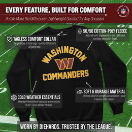 Washington Commanders NFL Adult Gameday Football Crewneck Sweatshirt - Black