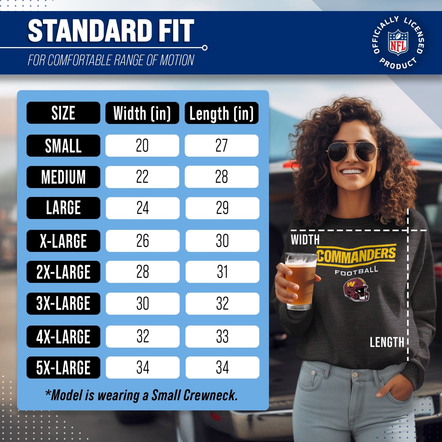 Washington Commanders Adult NFL Football Helmet Heather Crewneck Sweatshirt - Charcoal