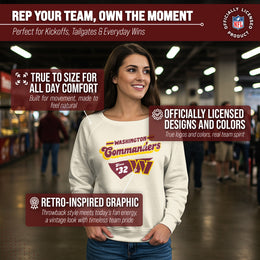 Washington Commanders NFL Womens Vintage Charm Slouchy Crewneck - Birch