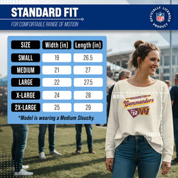 Washington Commanders NFL Womens Vintage Charm Slouchy Crewneck - Birch