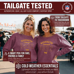 Washington Commanders NFL Womens Big Date French Terry Slouchy Top - Maroon Heather