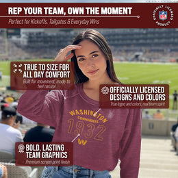 Washington Commanders NFL Womens Big Date French Terry Slouchy Top - Maroon Heather