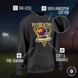 Washington Commanders NFL Womens Retro Triangle Slouchy Crewneck - Heather Charcoal