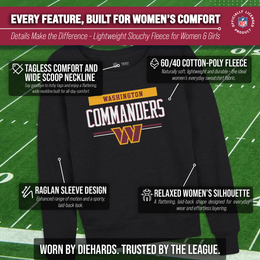 Washington Commanders NFL Womens Charcoal Crew Neck Football Apparel - Charcoal