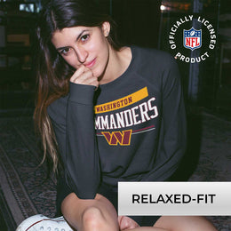 Washington Commanders NFL Womens Charcoal Crew Neck Football Apparel - Charcoal