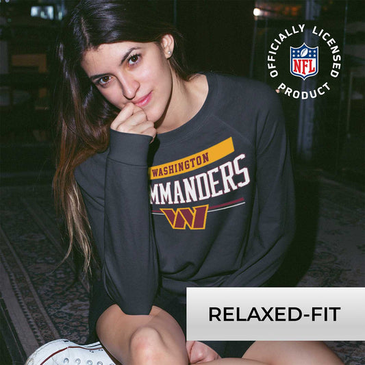 Washington Commanders NFL Women's Plus Size Team Block Charcoal Crewneck - Charcoal