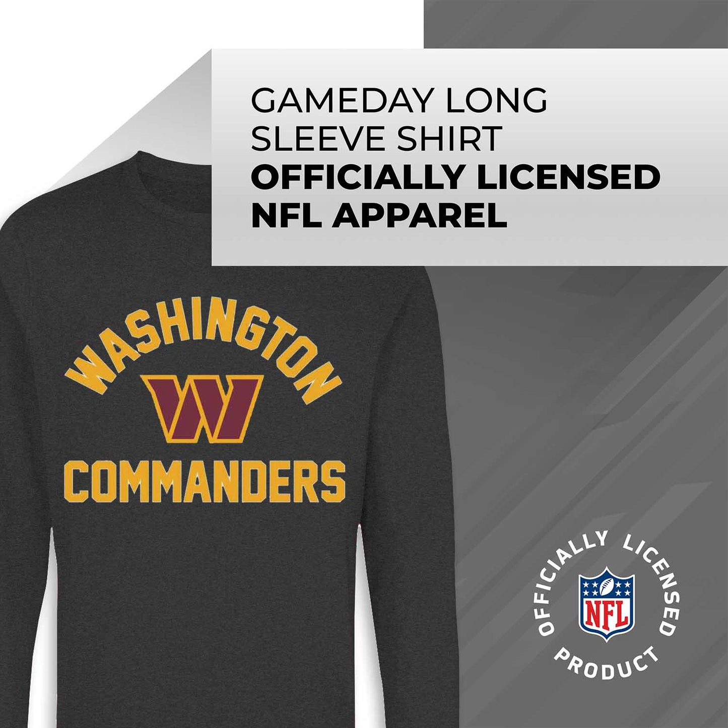 Washington Commanders NFL Gameday Adult Football Long Sleeve Shirt - Charcoal