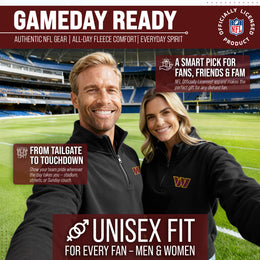 Washington Commanders NFL Adult Unisex Team Logo Quarter Zip Pullover Sweatshirt - Black