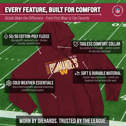 Washington Commanders NFL Adult Unisex Modern Endzone Soft Fleece Hooded Sweatshirt - Garnet