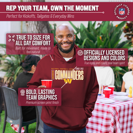 Washington Commanders NFL Adult Unisex Modern Endzone Soft Fleece Hooded Sweatshirt - Garnet