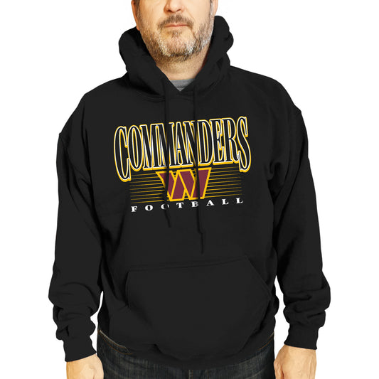 Washington Commanders NFL Adult Unisex Overtime Blueprint Soft Fleece Hooded Sweatshirt - Black
