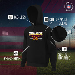 Washington Commanders NFL Adult Unisex Vintage Block Ultra Soft Fleece Hooded Sweatshirt - Black