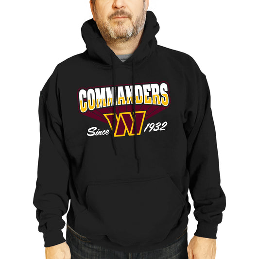Washington Commanders NFL Adult Unisex Vintage Block Ultra Soft Fleece Hooded Sweatshirt - Black