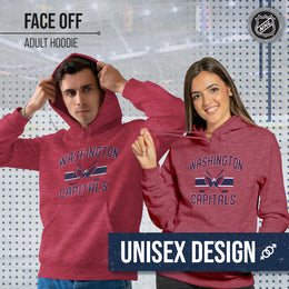 Washington Capitals Adult NHL Faceoff Hockey Fleece Hooded Sweatshirt- Jersey Stripe - Red