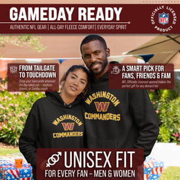 Washington Commanders NFL Adult Gameday Hooded Sweatshirt - Black