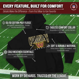 Washington Commanders NFL Adult Unisex Overtime Blueprint Soft Fleece Hooded Sweatshirt - Black