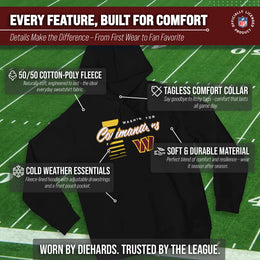 Washington Commanders NFL Adult Unisex Retro Script Ultra Soft Fleece Hooded Sweatshirt - Black