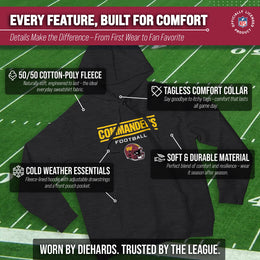 Washington Commanders Adult NFL Football Helmet Heather Hooded Sweatshirt  - Charcoal