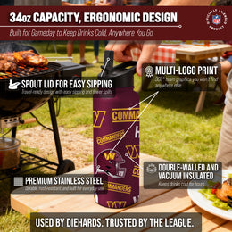 Washington Commanders NFL 34oz Quencher Stainless Steel Insulated Water Bottle - Maroon