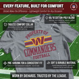 Washington Commanders NFL Youth Property Of Short Sleeve Lightweight T Shirt - Sport Gray