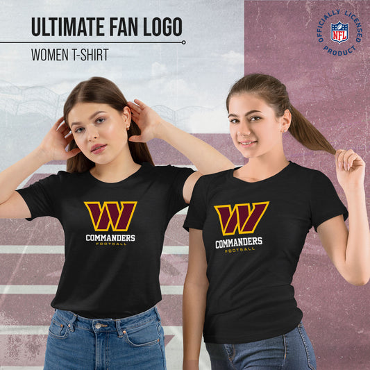 Washington Commanders Women's NFL Ultimate Fan Logo Short Sleeve T-Shirt - Black