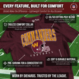 Washington Commanders NFL Adult All Star Heather Tag-Less T-Shirt - Maroon Heather