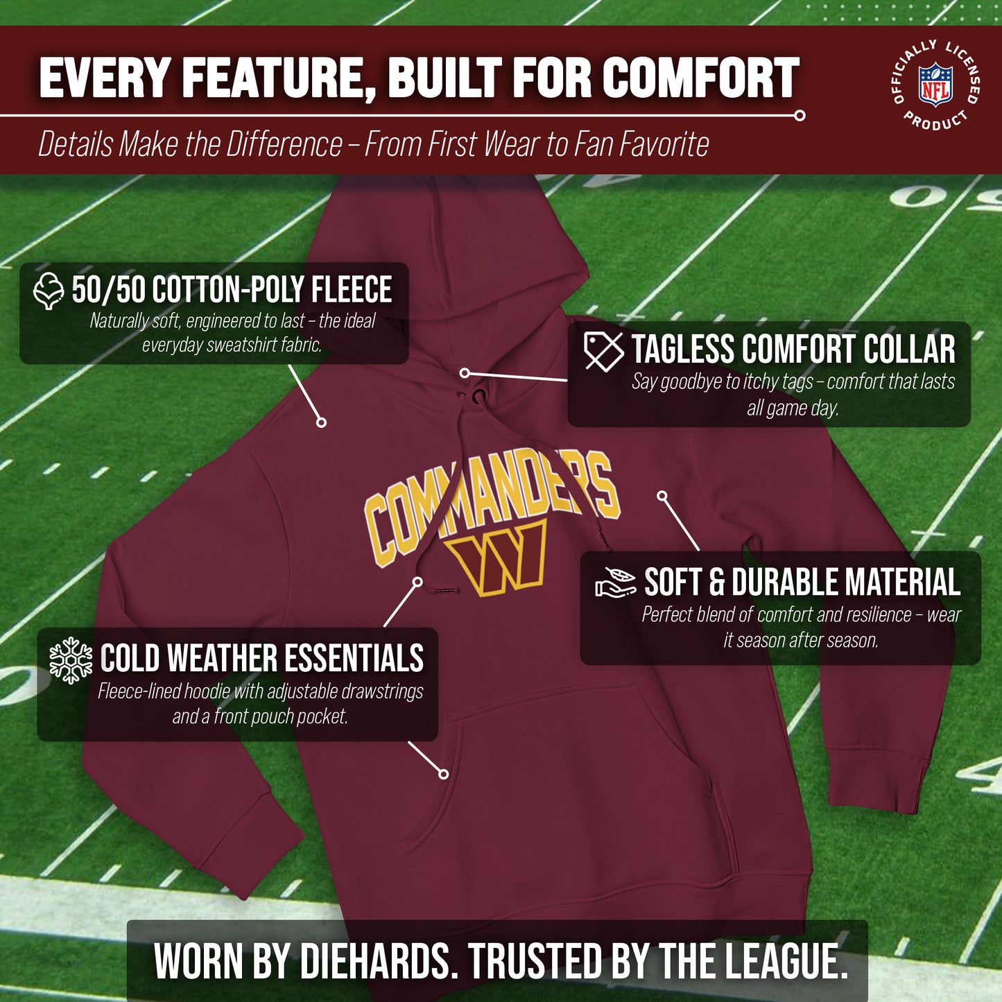 Washington Commanders NFL Home Team Hoodie - Maroon