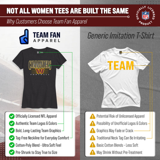 Washington Commanders NFL Womens Overtime Blueprint Tag-Less T-Shirt - Black