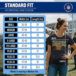 Washington Commanders NFL Womens Overtime Blueprint Tag-Less T-Shirt - Black