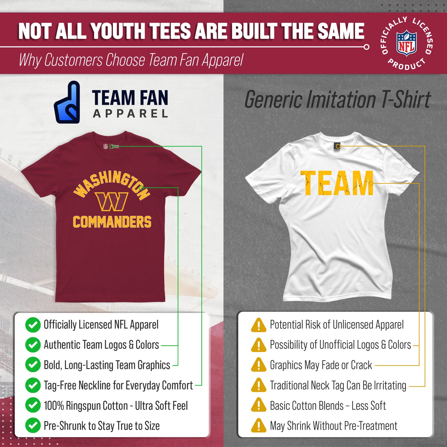 Washington Commanders NFL Youth Gameday Football T-Shirt - Maroon