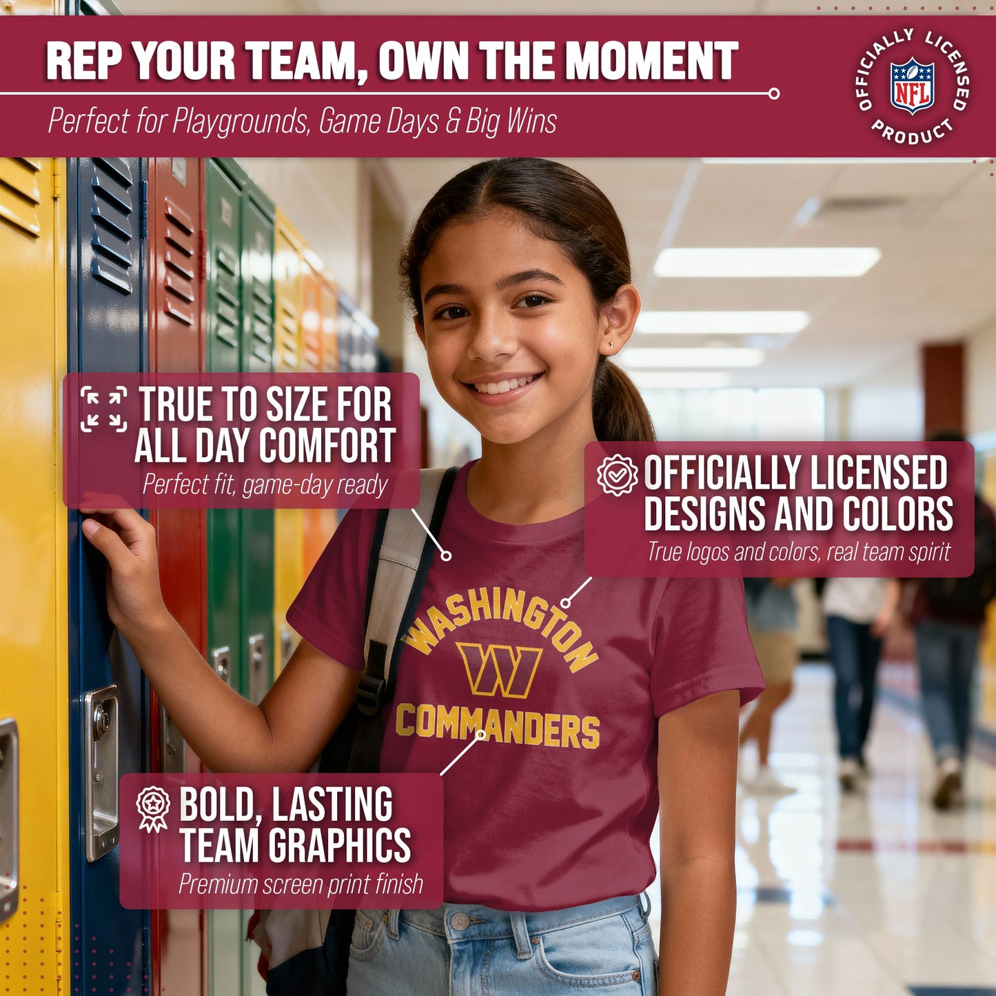 Washington Commanders NFL Youth Gameday Football T-Shirt - Maroon