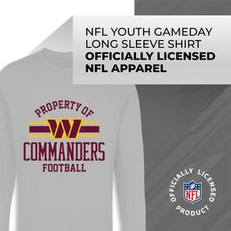 Washington Commanders NFL Youth Property Of Crew Sweatshirt - Sport Gray