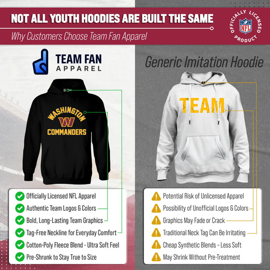 Washington Commanders NFL Youth Gameday Hooded Sweatshirt - Black