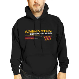 Washington Commanders Adult NFL Speed Stat Sheet Fleece Hooded Sweatshirt - Black