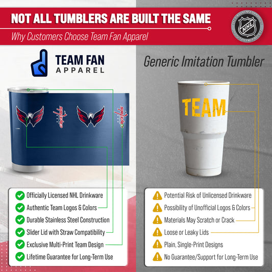 Washington Capitals NHL Hockey 20oz Stainless Steel Vacuum Insulated Game Day Tumbler with Silicone Grip - Navy