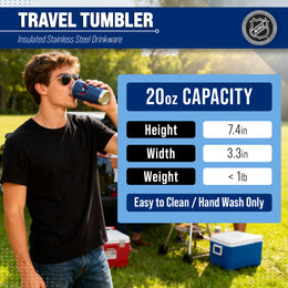 Washington Capitals NHL Hockey 20oz Stainless Steel Vacuum Insulated Game Day Tumbler with Silicone Grip - Navy