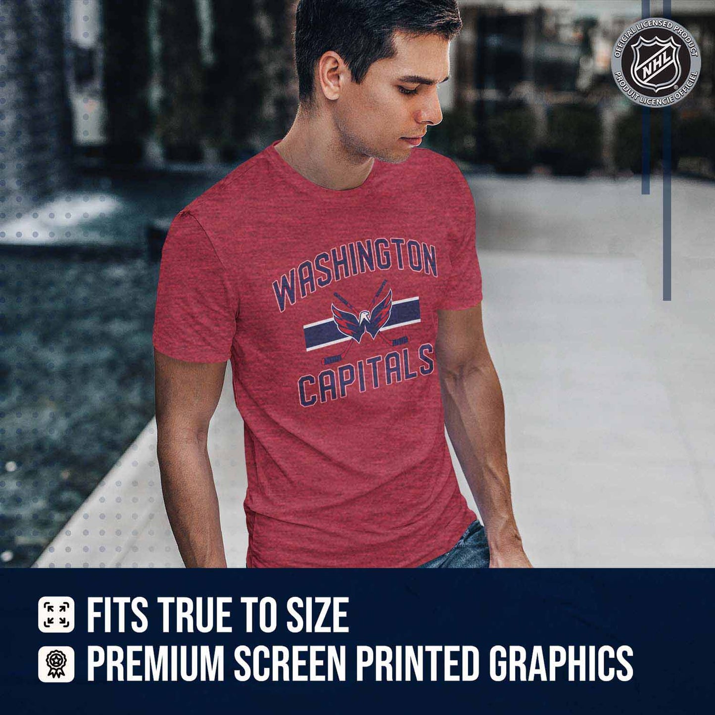 Washington Capitals NHL Adult Faceoff Tag-Less T-Shirt - Red
