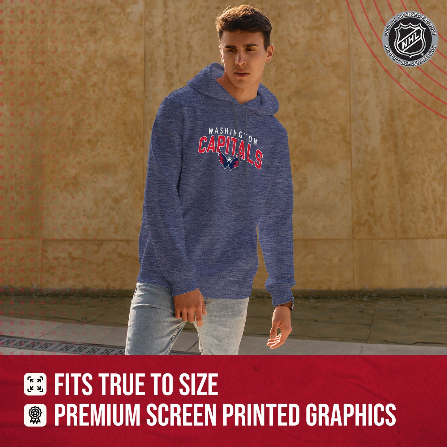 Washington Capitals NHL Adult Unisex Powerplay Hooded Sweatshirt - Navy