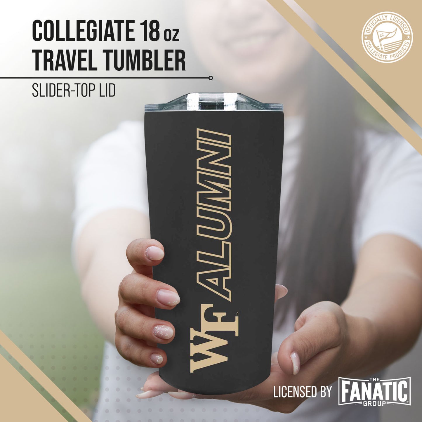 Wake Forest Demon Deacons Collegiate Stainless Steel Travel Tumbler for Alumni - Black