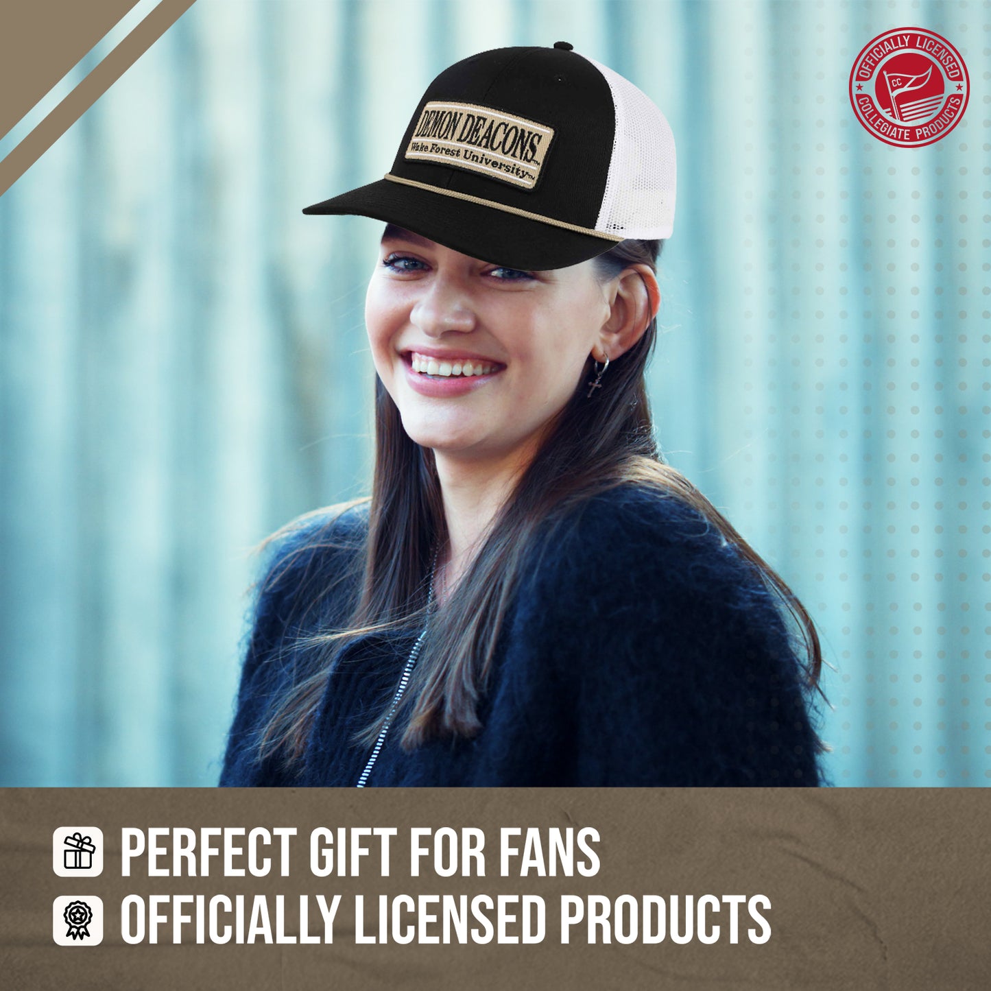 Wake Forest Demon Deacons NCAA Adult Elite Everyday Adjustable Mesh Trucker Hat - Black