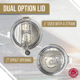 Wake Forest Demon Deacons NCAA Stainless Steel 20oz Roadie With Handle & Dual Option Lid With Straw - White