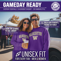 Washington Huskies Adult Arch & Logo Soft Style Gameday Crewneck Sweatshirt - Purple