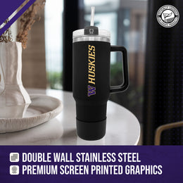 Washington Huskies College & University 40 oz Travel Tumbler With Handle - Black