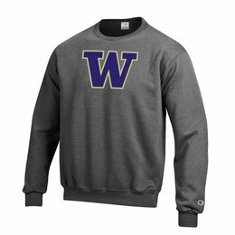 Washington Huskies Adult Mascot Fleece Crewneck - Charcoal