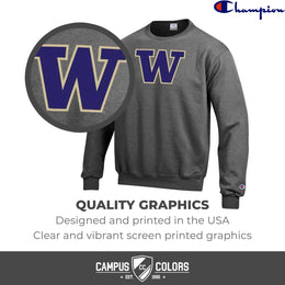 Washington Huskies Adult Mascot Fleece Crewneck - Charcoal