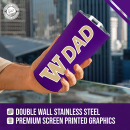 Washington Huskies NCAA Stainless Steel Travel Tumbler for Dad - Purple